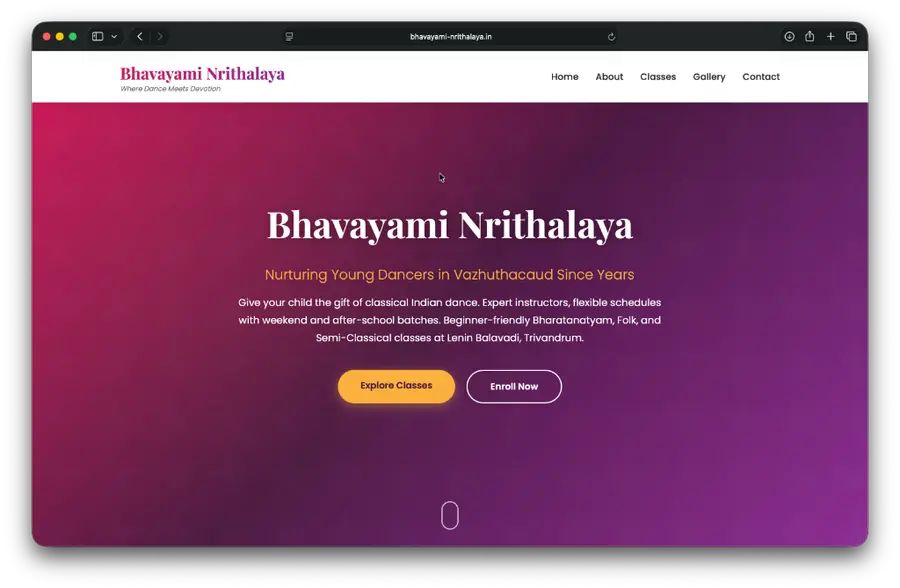 Bhavayami Nrithalaya - Dance Academy