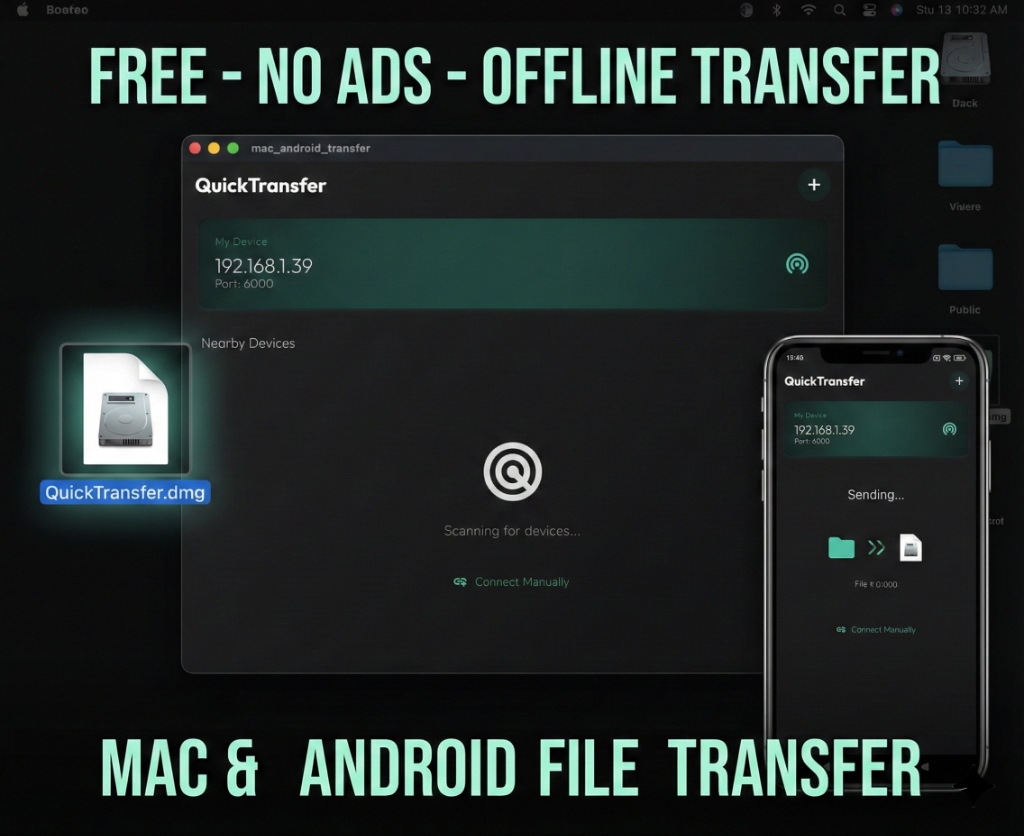 QuickTransfer – Seamless Offline File Sharing Between Mac & Android